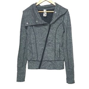 UNIQUELY Lorna Jane asymmetrical zipper funnel neck athletic jacket size Small